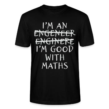 Ingenieur Mathe Ich Bin Ingenieur Studium - Stanley/Stella Unisex Bio-T-Shirt CRAFTER - Schwarz - Vorne - Alina (178cm) & Michal (187cm)