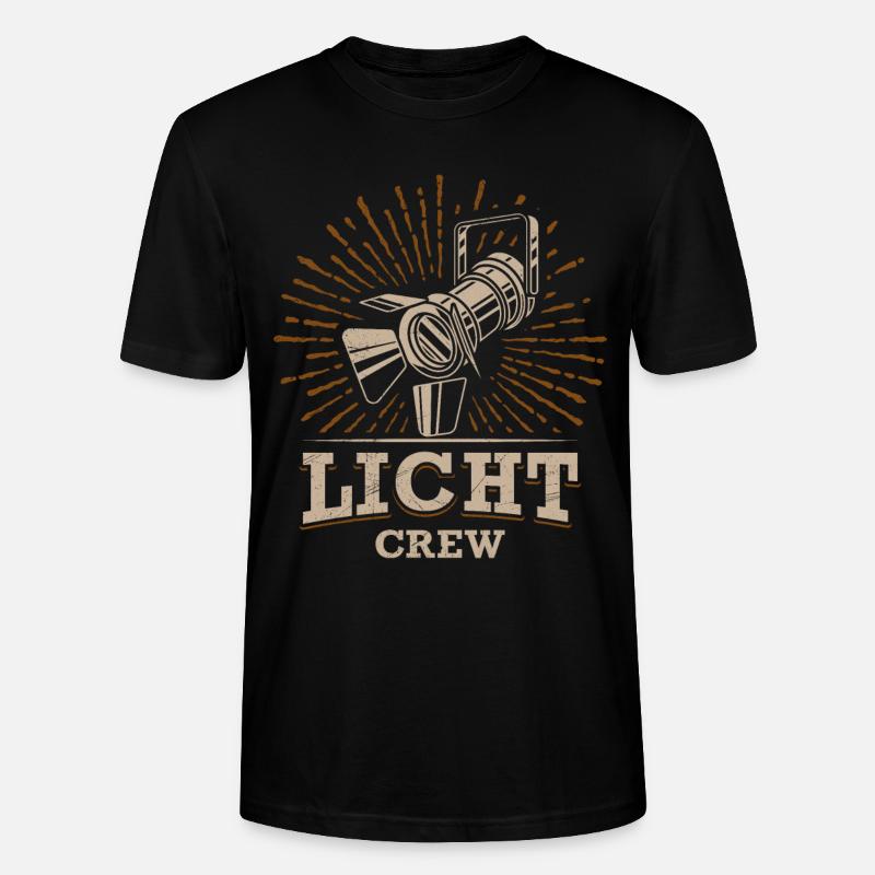 LIGHTING CREW Stufenlinse Lichttechniker - Stanley/Stella Unisex Bio-T-Shirt CRAFTER - Schwarz