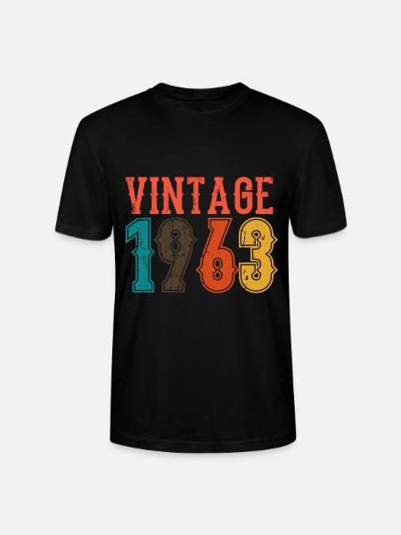 Birthday Papa Vintage 1963 - Stanley/Stella CRAFTER Unisex Organic T-Shirt - black