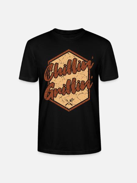 BBQ Grill CHILLIN AND GRILLIN - Stanley/Stella CRAFTER Unisex Organic T-Shirt - black