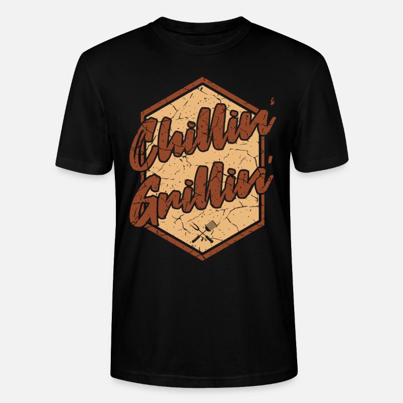 BBQ Grill CHILLIN AND GRILLIN - Stanley/Stella Unisex Bio-T-Shirt CRAFTER - Schwarz