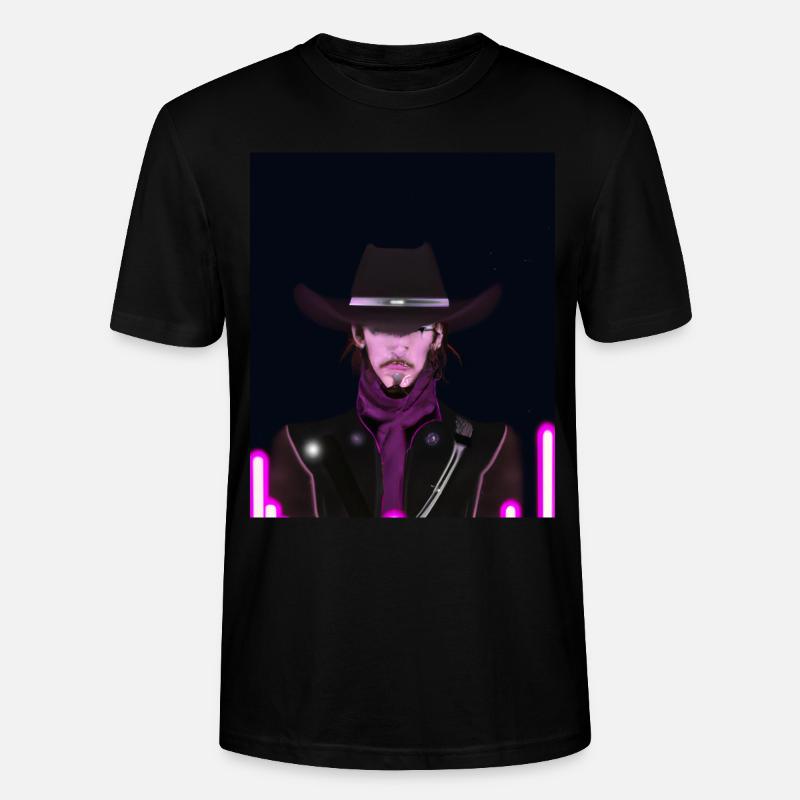 Goth Synthwave Outrun Goth Cowboy - Stanley/Stella Unisex Bio-T-Shirt CRAFTER - Schwarz