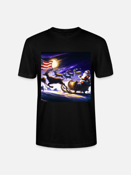Père Noël américain avec - T-shirt bio CRAFTER Stanley Stella Unisexe - noir