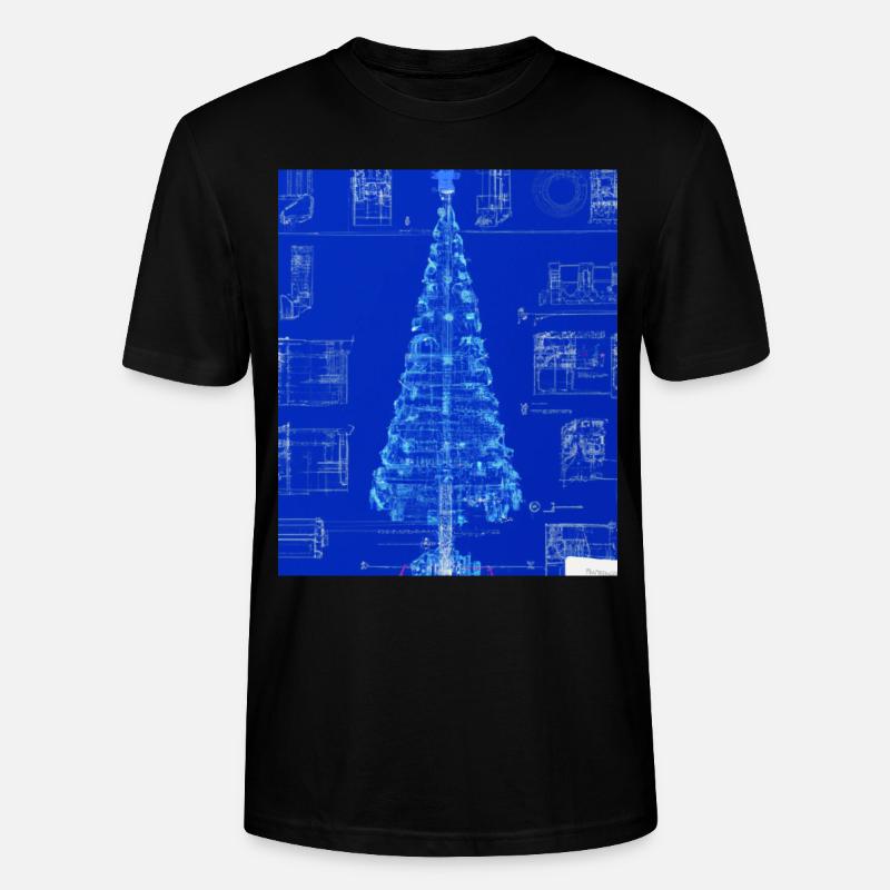 Weihnachten Weihnachtsbaum Schematic Blaupause - Stanley/Stella Unisex Bio-T-Shirt CRAFTER - Schwarz
