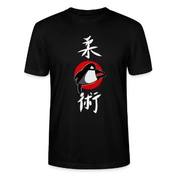 drôle Ju Jutsu Pingouin Jiu Jitsu Shirt Autocollant - T-shirt bio CRAFTER Stanley Stella Unisexe - noir - Devant - Alina (178cm) & Michal (187cm)