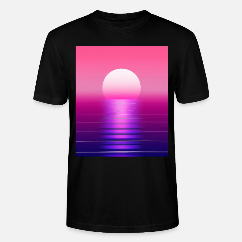 Vaporwave Sun Synthwave Sunset - T-shirt bio CRAFTER Stanley Stella Unisexe - noir