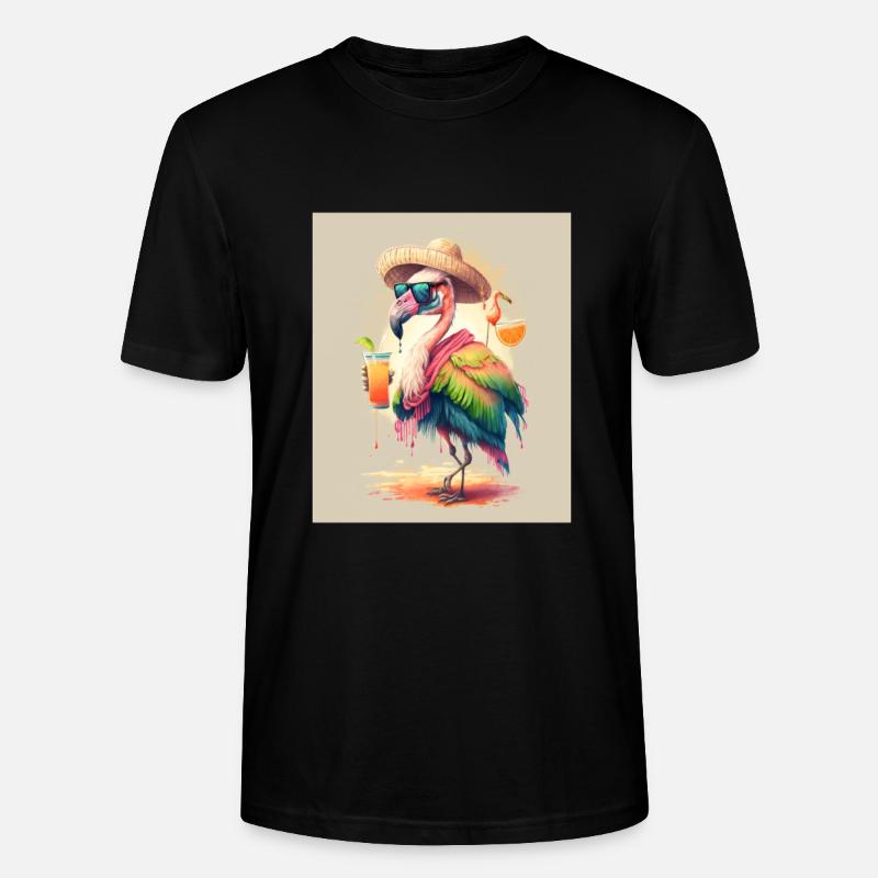 Flamingo Playing Musical Instruments Mexican - Stanley/Stella Unisex Bio-T-Shirt CRAFTER - Schwarz