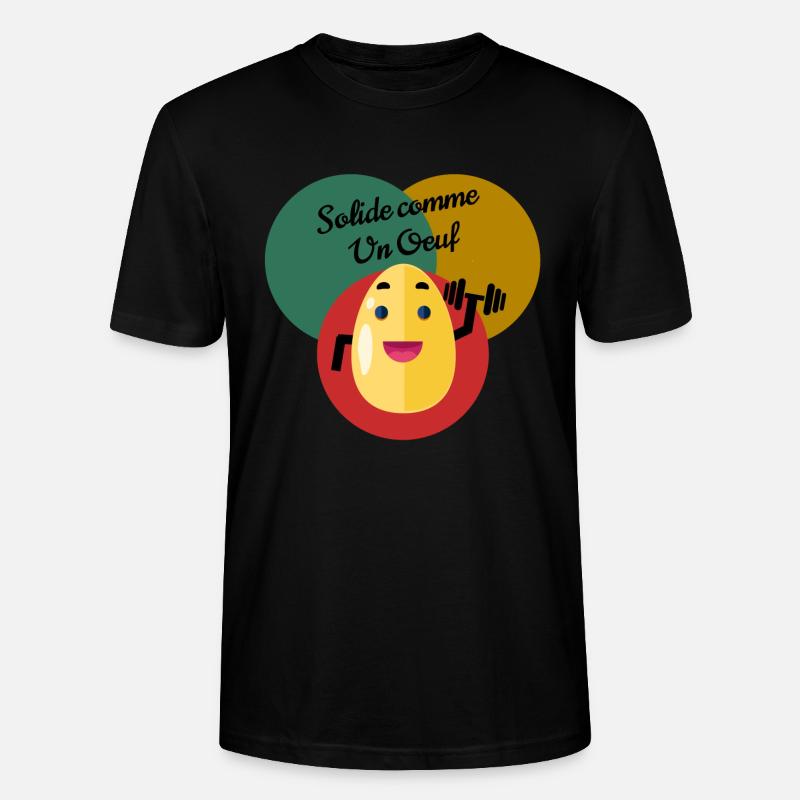 Solid as an egg - Stanley/Stella CRAFTER Unisex Organic T-Shirt - black