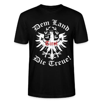 Dem Land Tirol die Treue - Stanley/Stella Unisex Bio-T-Shirt CRAFTER - Schwarz - Vorne - Alina (178cm) & Michal (187cm)