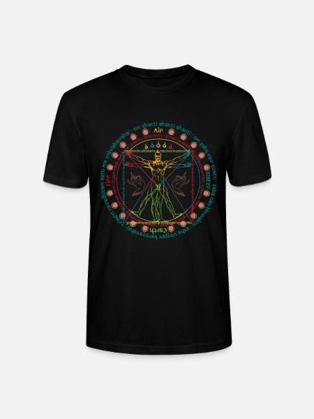 Vitruvian Cosmo Wise Man - Stanley/Stella CRAFTER Unisex Organic T-Shirt - black