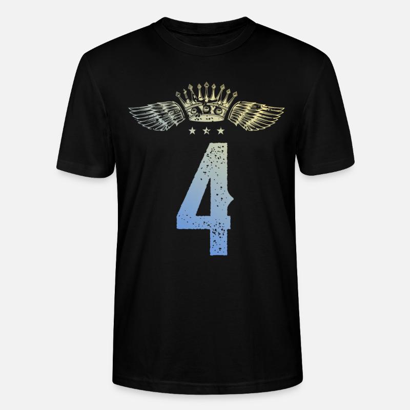 4 Zahl Krone - Stanley/Stella Unisex Bio-T-Shirt CRAFTER - Schwarz