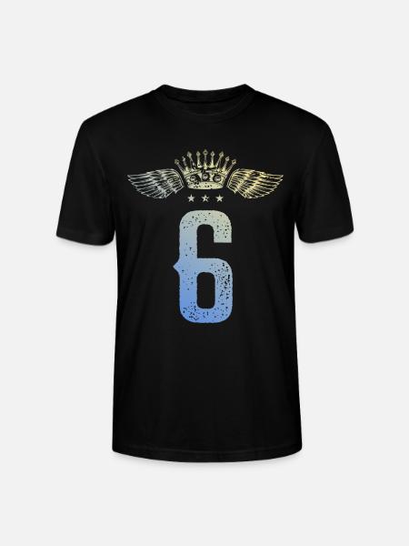 6 Couronne numérique - T-shirt bio CRAFTER Stanley Stella Unisexe - noir