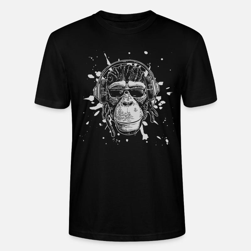 Cooler Affe Schimpanse Shirt Geschenk - Stanley/Stella Unisex Bio-T-Shirt CRAFTER - Schwarz