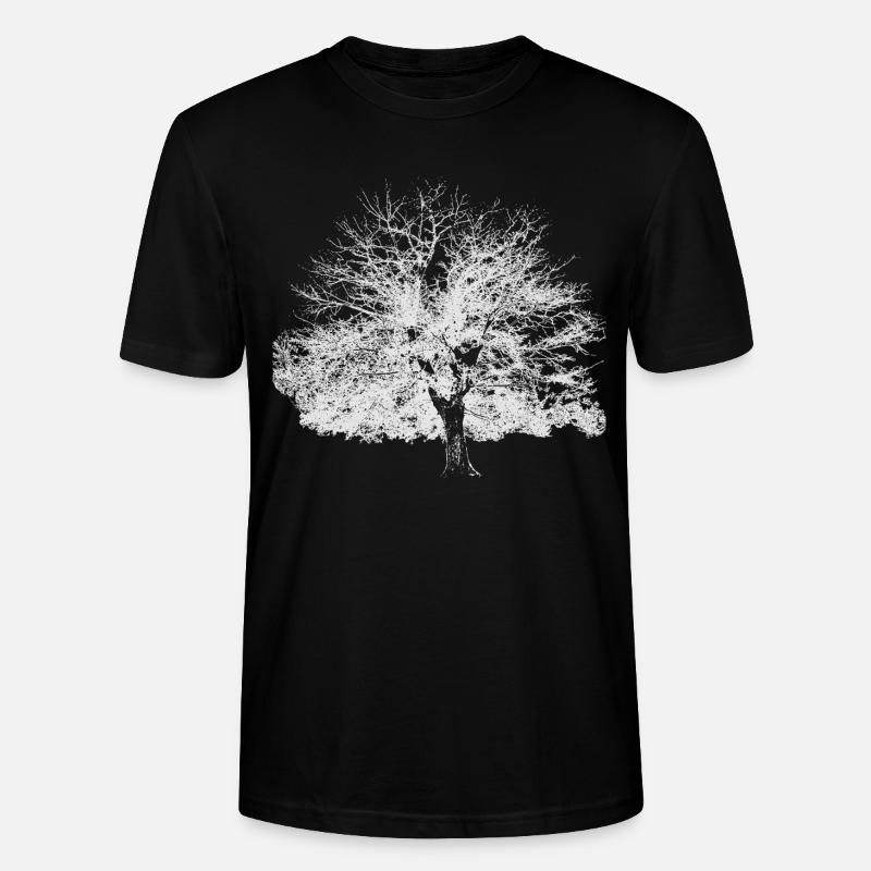 Winterbaum weiss - Stanley/Stella Unisex Bio-T-Shirt CRAFTER - Schwarz
