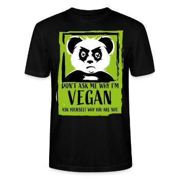 Don`t ask me why - Vegan Panda Veganer Veganerin - Stanley/Stella Unisex Bio-T-Shirt CRAFTER - Schwarz - Vorne - Alina (178cm) & Michal (187cm)