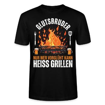 Grillmeister BBQ Grillkönig Holzkohle Smoker Bier - Stanley/Stella Unisex Bio-T-Shirt CRAFTER - Schwarz - Vorne - Alina (178cm) & Michal (187cm)