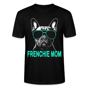 Frenchie Mom  - Stanley/Stella Unisex Bio-T-Shirt CRAFTER - Schwarz - Vorne - Alina (178cm) & Michal (187cm)