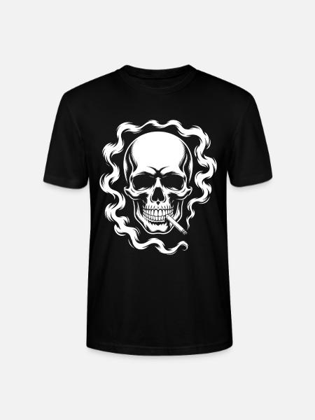 Smoking Skull Design - Stanley/Stella Unisex Bio-T-Shirt CRAFTER - Schwarz