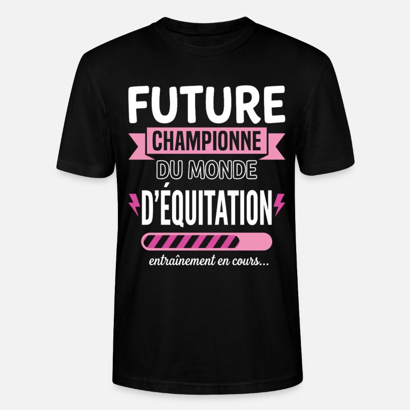 Future Championne Équitation Cavalière - T-shirt bio CRAFTER Stanley Stella Unisexe - noir