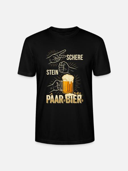 Schere Stein Bier Trinkspiel Design - Stanley/Stella Unisex Bio-T-Shirt CRAFTER - Schwarz
