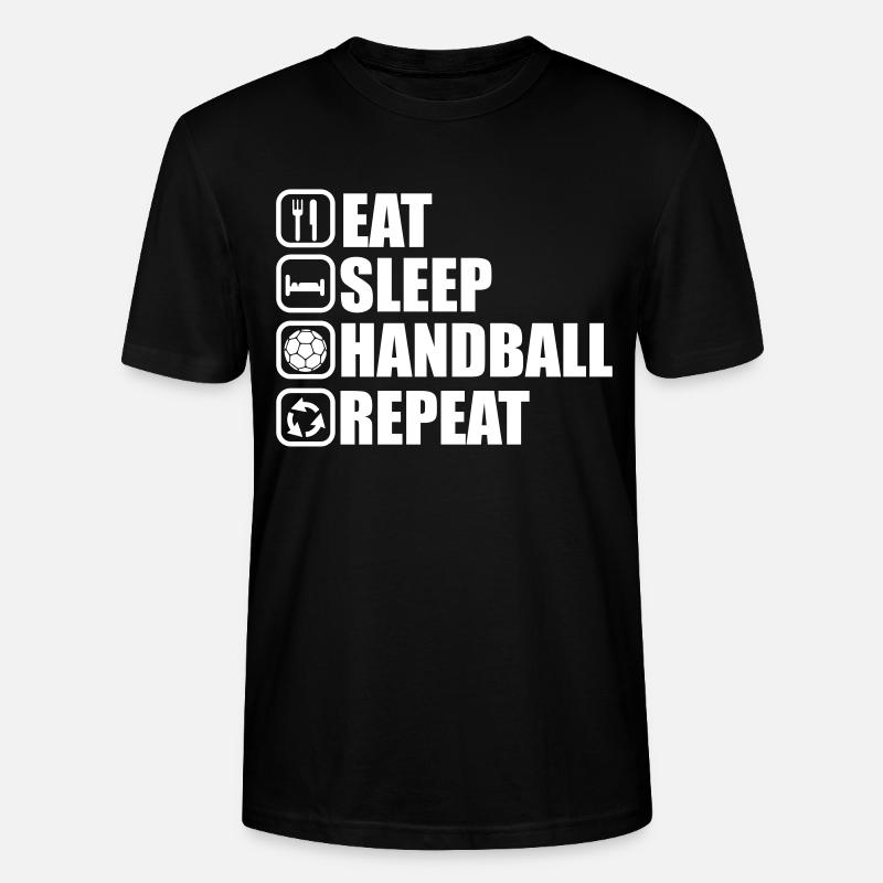 eat,sleep ,handball, repeat - Stanley/Stella Unisex Bio-T-Shirt CRAFTER - Schwarz