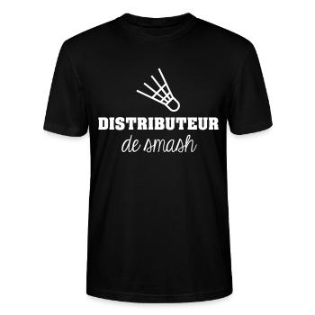 Distributeur de smash - T-shirt bio CRAFTER Stanley Stella Unisexe - noir - Devant - Alina (178cm) & Michal (187cm)