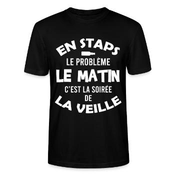 Staps Cadeau Drôle Humour / Stapsien étude sup - T-shirt bio CRAFTER Stanley Stella Unisexe - noir - Devant - Alina (178cm) & Michal (187cm)