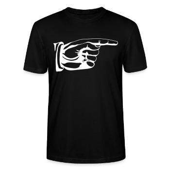 So altmodisch Zeigehandzeichen - Stanley/Stella Unisex Bio-T-Shirt CRAFTER - Schwarz - Vorne - Alina (178cm) & Michal (187cm)