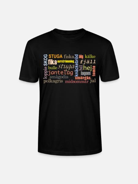 Swedish words - Stanley/Stella CRAFTER Unisex Organic T-Shirt - black