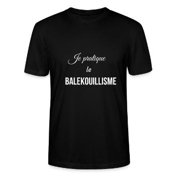 t shirt je pratique le balekouillisme cadeau - T-shirt bio CRAFTER Stanley Stella Unisexe - noir - Devant - Alina (178cm) & Michal (187cm)
