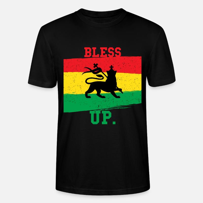Bless up Geschenkidee Rasta - Stanley/Stella Unisex Bio-T-Shirt CRAFTER - Schwarz