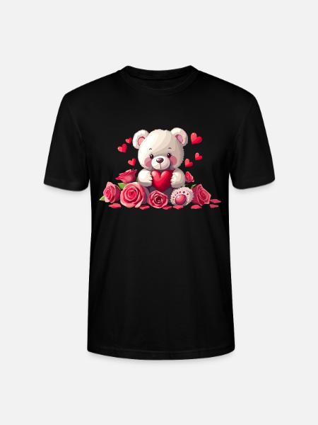 Teddy in love - Stanley/Stella CRAFTER Unisex Organic T-Shirt - black
