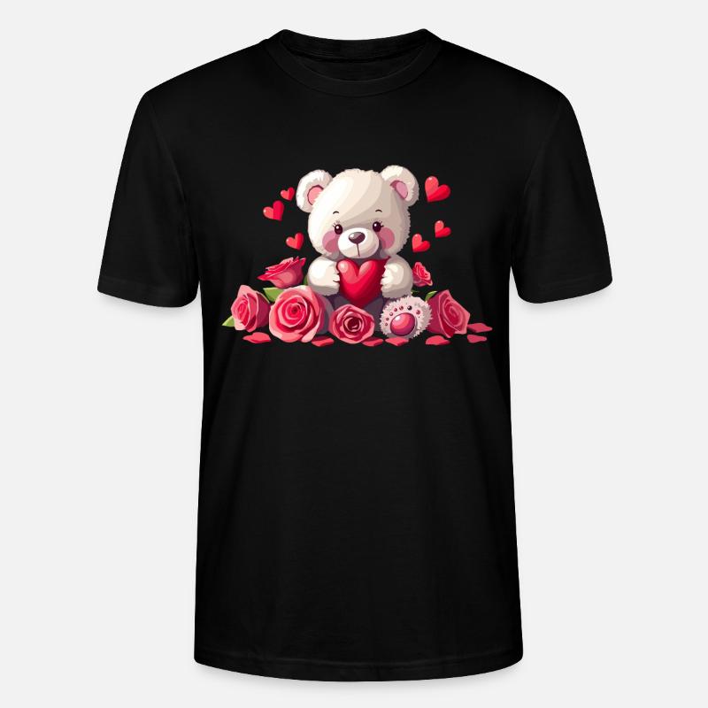 Teddy in love - Stanley/Stella CRAFTER Unisex Organic T-Shirt - black