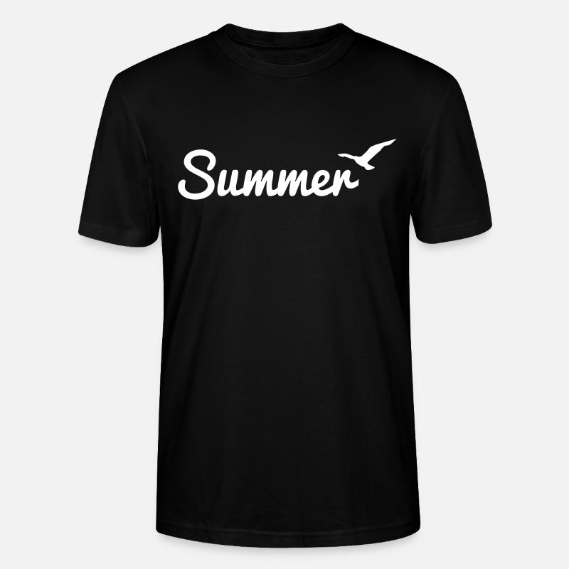 Lettrage d’été avec mouette - T-shirt bio CRAFTER Stanley Stella Unisexe - noir