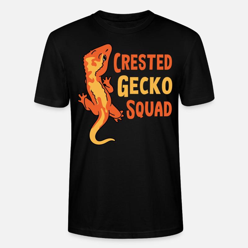Crested Gecko Squad Nette Reptilien-Echse - Stanley/Stella Unisex Bio-T-Shirt CRAFTER - Schwarz