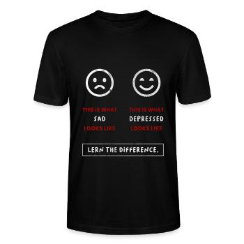 Depression - Sad vs. Depressed - Stanley/Stella CRAFTER Unisex Organic T-Shirt - black - Front - Alina (178cm) & Michal (187cm)