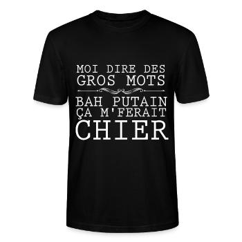 Moi Dire Des Gros Mots Humour Homme Et Femme - T-shirt bio CRAFTER Stanley Stella Unisexe - noir - Devant - Alina (178cm) & Michal (187cm)