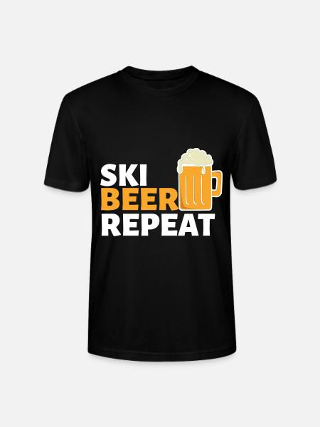 REPEAT SKI BEER - Stanley/Stella CRAFTER Unisex Organic T-Shirt - black