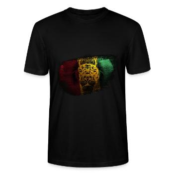 Lion Rastafari Vibration positives - T-shirt bio CRAFTER Stanley Stella Unisexe - noir - Devant - Alina (178cm) & Michal (187cm)