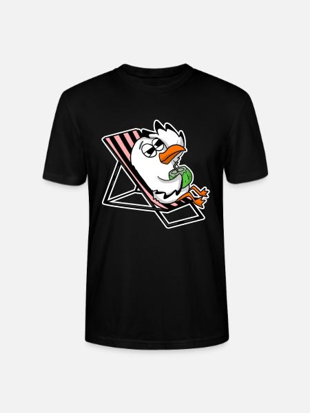 Seagull on the beach - Stanley/Stella CRAFTER Unisex Organic T-Shirt - black