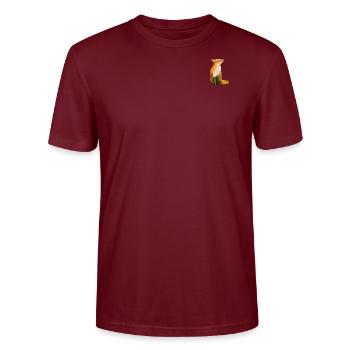 Red Fox LowPoly - Stanley/Stella Unisex Bio-T-Shirt CRAFTER - Burgunderrot - Vorne - Alina (178cm) & Michal (187cm)