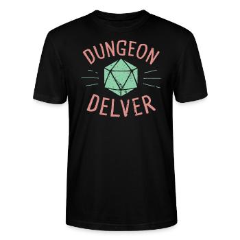 Dungeon Delver - Stanley/Stella CRAFTER Unisex Organic T-Shirt - black - Front - Alina (178cm) & Michal (187cm)