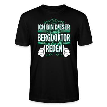 Bergdoktor Alpen Ski piste Schweiz Skiurlaub Berg - Stanley/Stella Unisex Bio-T-Shirt CRAFTER - Schwarz - Vorne - Alina (178cm) & Michal (187cm)