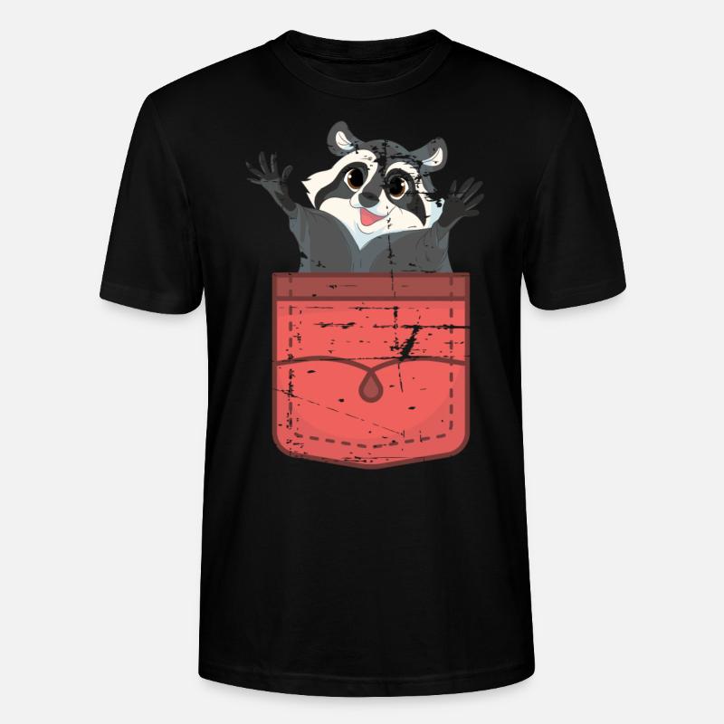Waschbären Geschenk Waschbär - Stanley/Stella Unisex Bio-T-Shirt CRAFTER - Schwarz