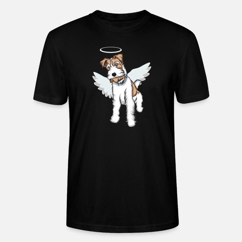 Foxterrier Drahthaar Engel | Foxterrier T-Shirt - Stanley/Stella Unisex Bio-T-Shirt CRAFTER - Schwarz