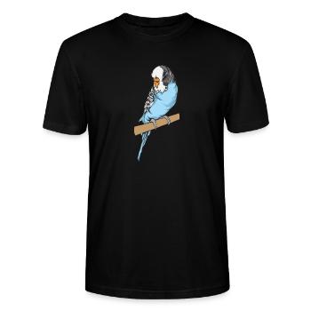 Undulat - Stanley Stella CRAFTER unisex økologisk-T-shirt - sort - Foran - Alina (178cm) & Michal (187cm)