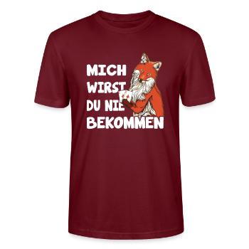 Fox caught card game double head - Stanley/Stella CRAFTER Unisex Organic T-Shirt - burgundy - Front - Alina (178cm) & Michal (187cm)