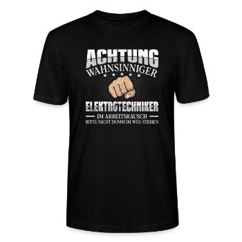 Elektrotechniker - Stanley/Stella Unisex Bio-T-Shirt CRAFTER - Schwarz - Vorne - Alina (178cm) & Michal (187cm)