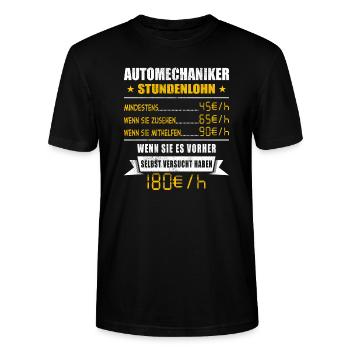 Automechaniker - Stanley/Stella Unisex Bio-T-Shirt CRAFTER - Schwarz - Vorne - Alina (178cm) & Michal (187cm)