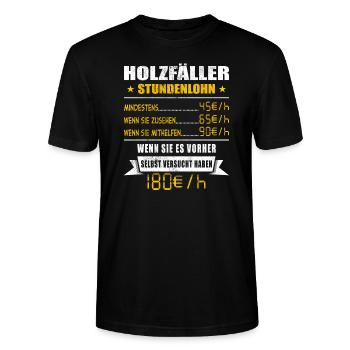 Holzfäller - Stanley/Stella Unisex Bio-T-Shirt CRAFTER - Schwarz - Vorne - Alina (178cm) & Michal (187cm)